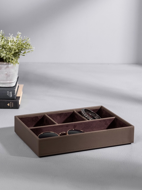 

Pure Home and Living Brown Solid Rectangular Jewellery Organiser