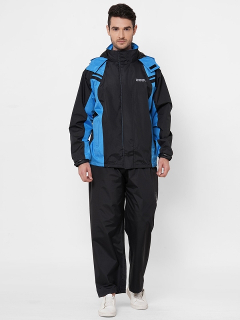 

Zeel Men Black & Blue Colourblocked Rain Suit