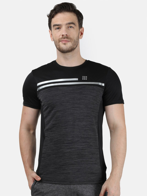 

rock.it Men Black Self-Design Round Neck T-shirt