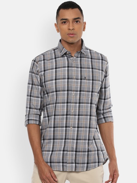 

Van Heusen Sport Men Grey & White Slim Fit Checked Casual Shirt
