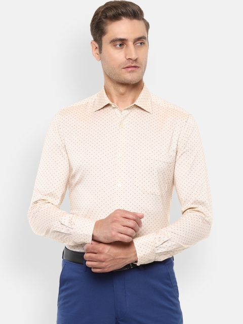 

Louis Philippe Men Cream-Coloured Regular Fit Printed Casual Shirt
