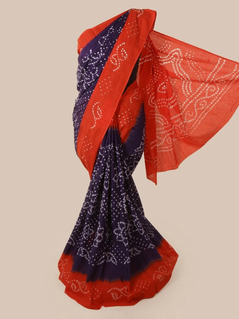

Pothys Purple & Red Cotton Blend Printed Saree