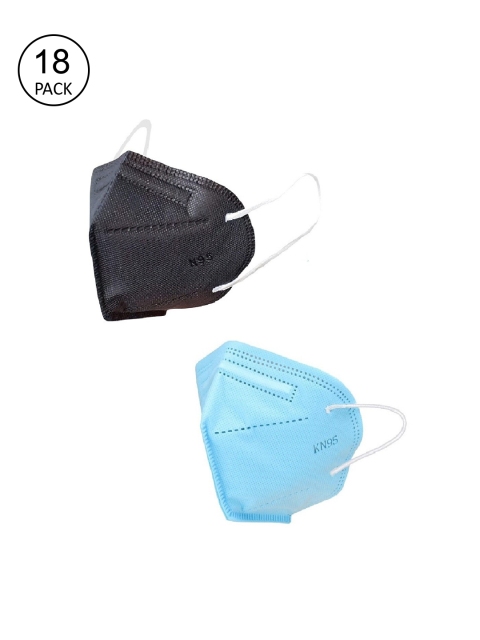 

OOMPH Unisex Pack of 18 Black & Blue 5 Ply Reusable Outdoor KN95 / N95 Masks