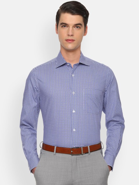 

Louis Philippe Men Blue Regular Fit Checked Casual Shirt