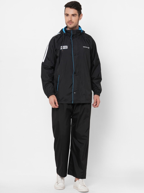 

Zeel Men Black & Blue Solid Hooded Rain Suit