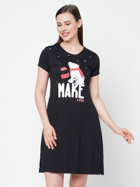 

Sweet Dreams Black & White Printed Nightdress