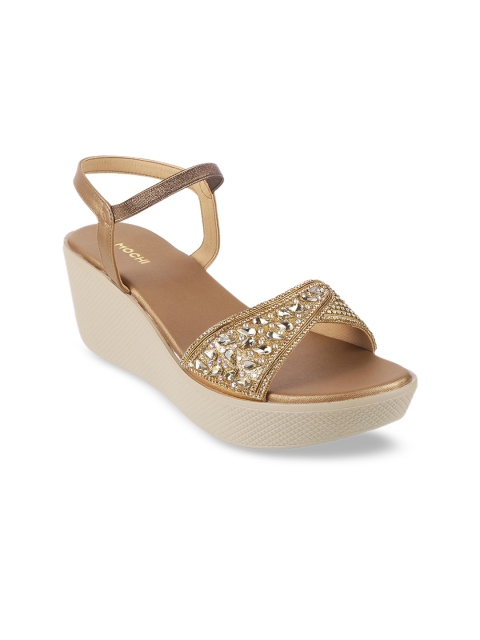 

Mochi Women Gold-Toned Embellished Sandals