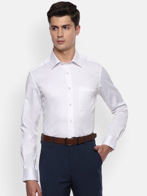 

Louis Philippe Men White Regular Fit Striped Pure Cotton Casual Shirt