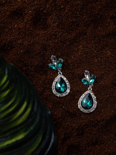 

Accessorize London Women Green Ethnic Crystal Diamante Short Drop Earring