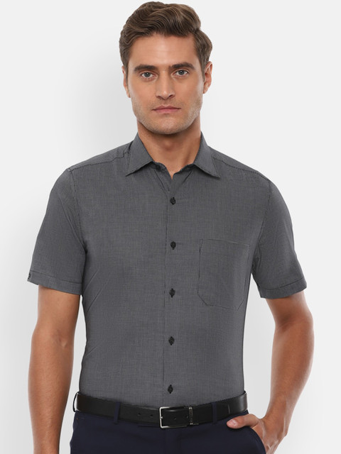 

Louis Philippe Men Charcoal Regular Fit Self Design Casual Shirt