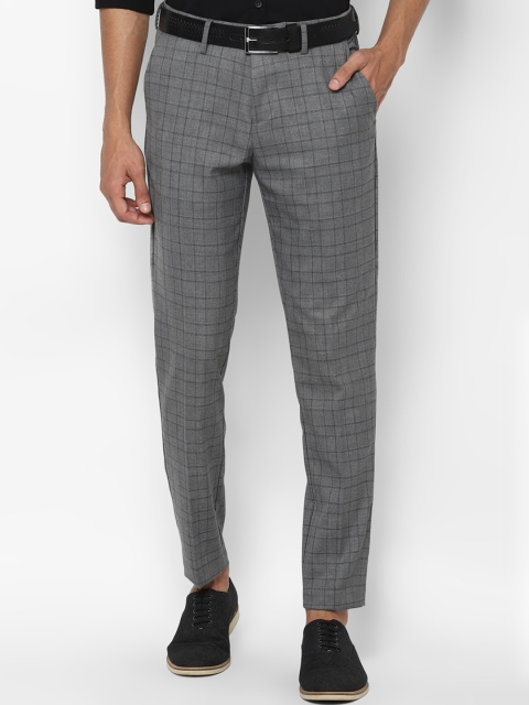 

Allen Solly Men Grey Slim Fit Self Design Regular Trousers
