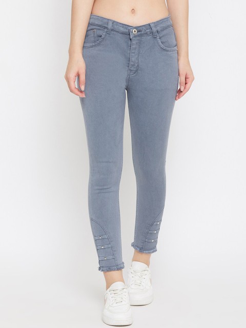 

Purple Feather Women Grey Skinny Fit High-Rise Jeans