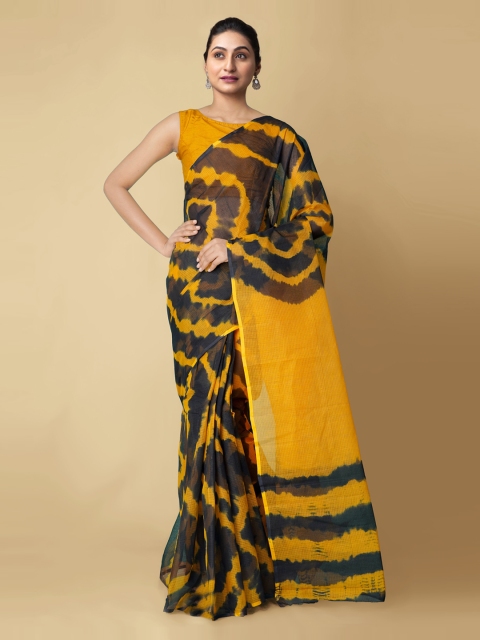 

Unnati Silks Yellow Pure Cotton Dyed Handloom Kota Saree