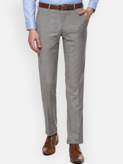 

Van Heusen Men Grey Slim Fit Solid Formal Trousers