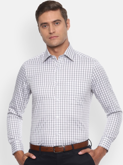 

Louis Philippe Men White & Black Regular Fit Checked Pure Cotton Casual Shirt