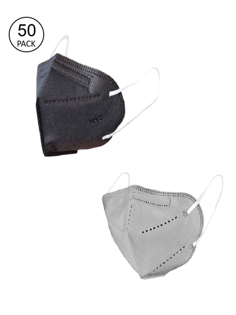 

OOMPH Unisex Pack of 50 Black & Grey 5 Ply Reusable Outdoor KN95 / N95 Masks