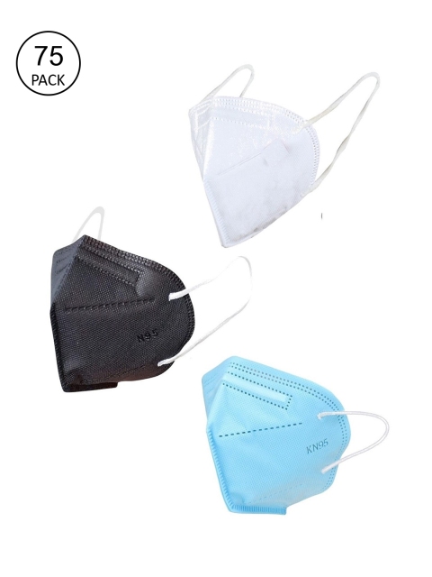 

OOMPH Unisex Pack of 75 Black & Blue 5 Ply Reusable Outdoor KN95 / N95 Masks
