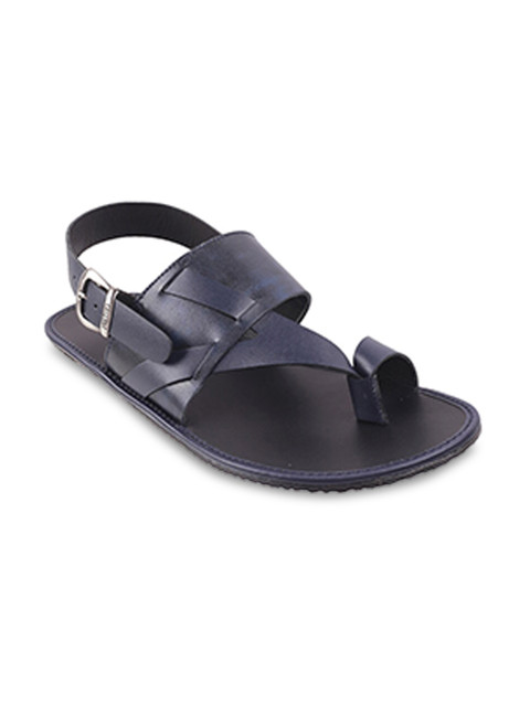 

Metro Men Blue & Black Leather Comfort Sandals
