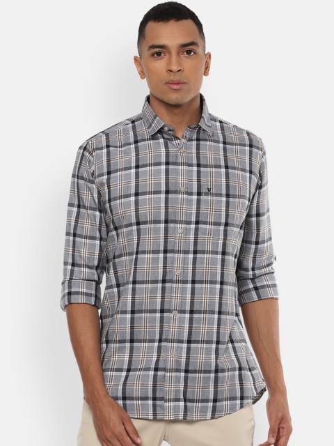 

Van Heusen Sport Men Grey & White Slim Fit Checked Casual Shirt