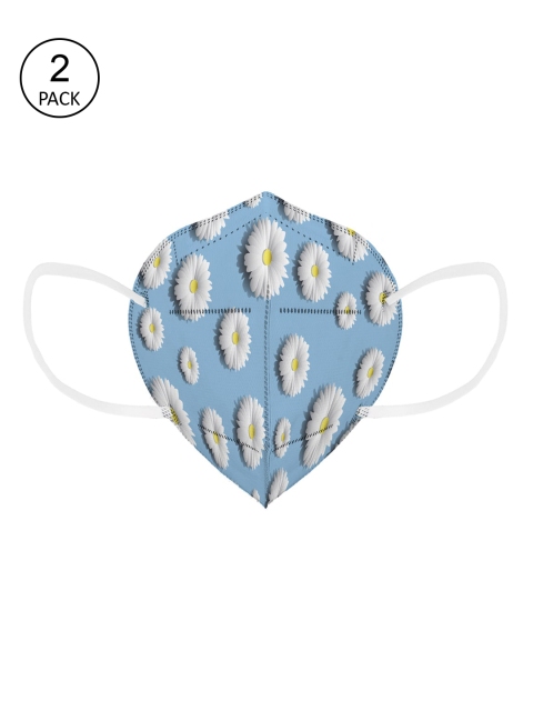 

Status Pack Of 2 Blue & White Printed 4-Ply Protective Outdoor N95 Masks
