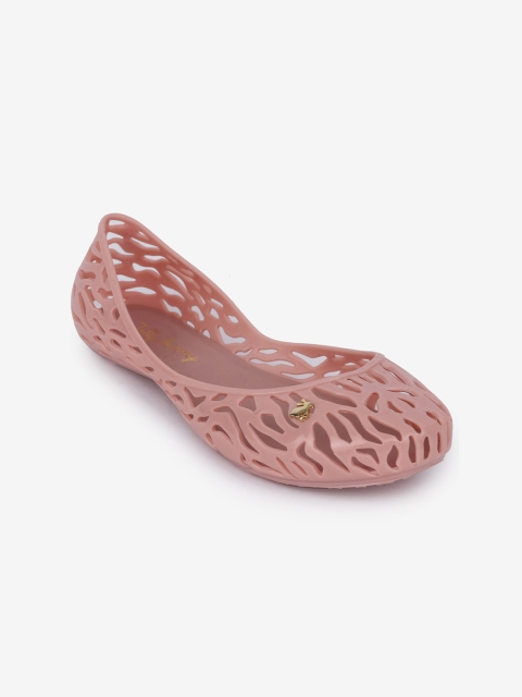 

Jelly Bunny Women Pink Textured Laser Cuts Flats Ballerinas