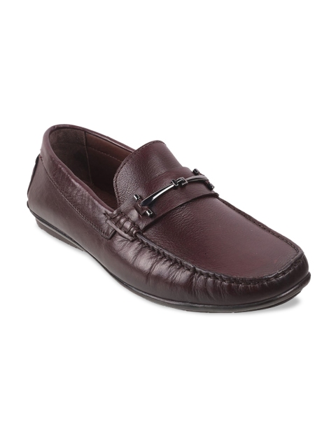 

Metro Men Maroon Solid Leather Loafers