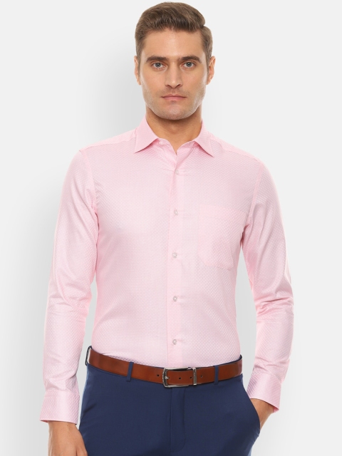 

Louis Philippe Men Pink Regular Fit Self Design Casual Shirt