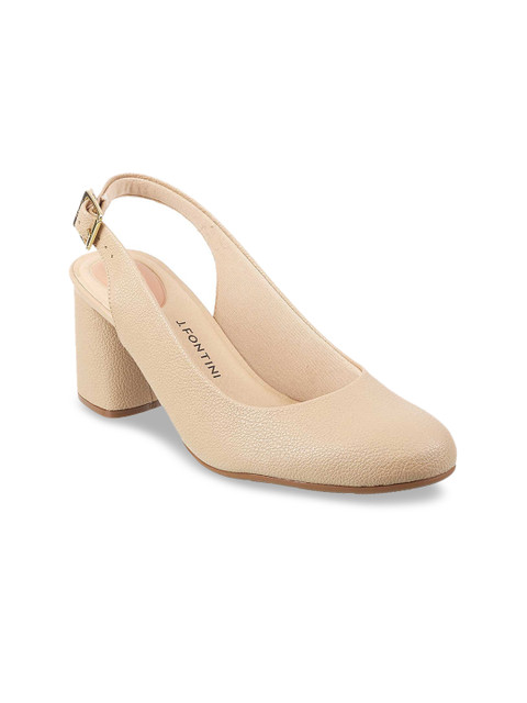 

J.FONTINI Women Beige Solid Pumps