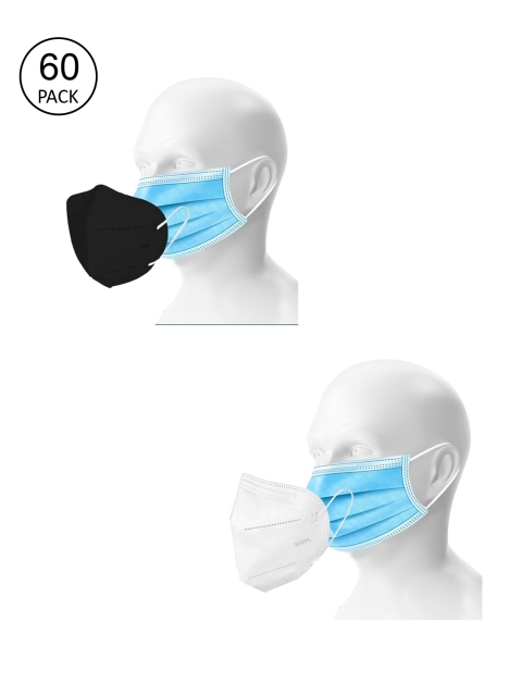 

OOMPH Unisex 50 Pcs Disposable & 10 Pcs Reusable KN95 / N95 Masks, Blue