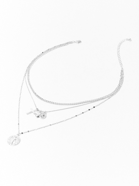 

FOREVER 21 Silver-Toned Metal Layered Necklace