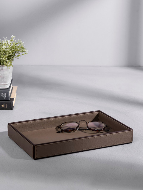 

Pure Home and Living Brown Textured Rectangle Organiser Tray