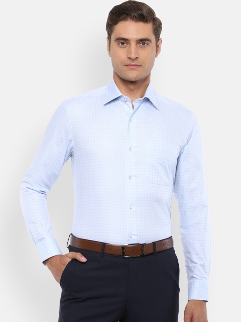 

Louis Philippe Men Blue Regular Fit Checked Casual Shirt