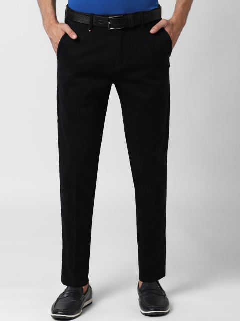 

Peter England Casuals Men Black Slim Fit Solid Regular Trousers