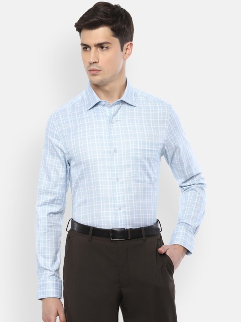 

Louis Philippe Men Blue Regular Fit Checked Casual Shirt