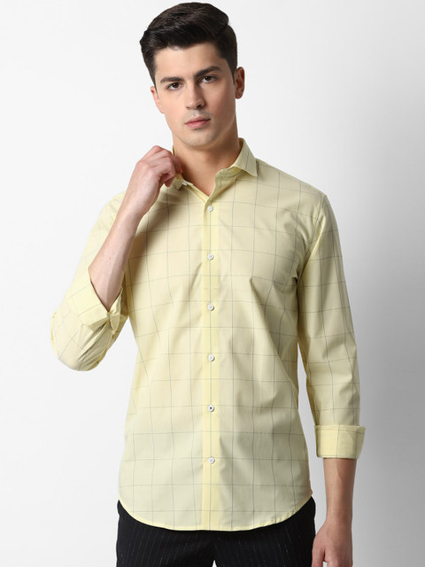 

Louis Philippe Sport Men Yellow Slim Fit Checked Casual Shirt