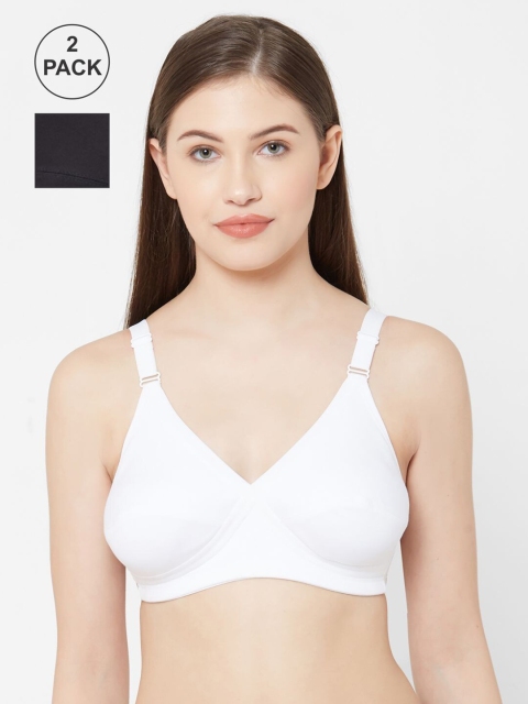 

Juliet Pack Of 2 Black & White Solid Non-Wired Cotton Everyday Bras