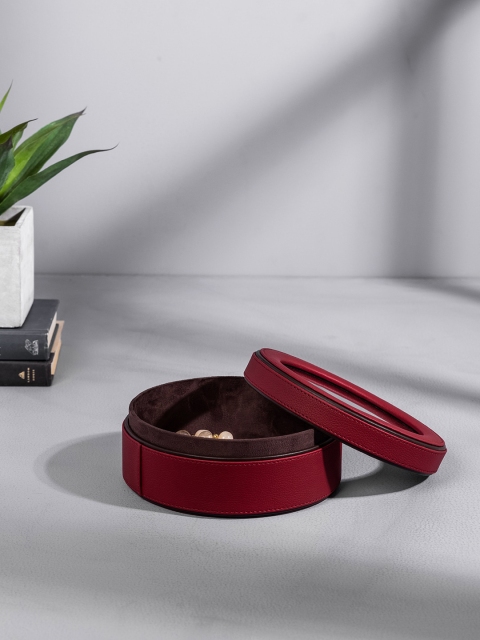 

Pure Home and Living Red & Brown Solid Circular Jewellery Organiser