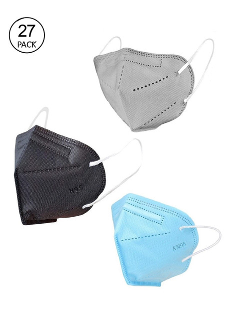

OOMPH Unisex Pack of 27 Black & Blue 5 Ply Reusable Outdoor KN95 / N95 Masks