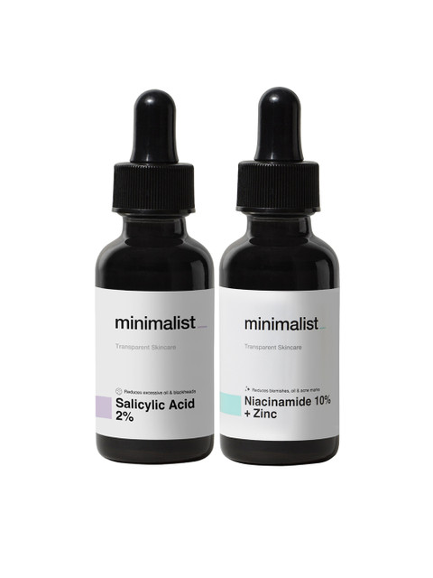 

Minimalist Set of 2 Daily Oil Control Niacinamide & Salicylic Acid Serums, Black