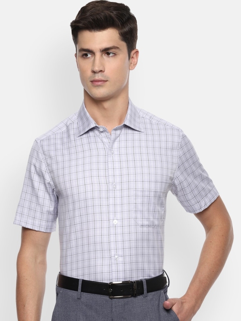 

Louis Philippe Men Grey & White Checked Classic Fit Formal Shirt