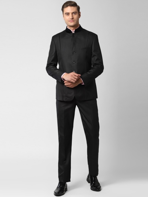 

Peter England Men Black Solid Slim-Fit Bandhgala Formal Suit