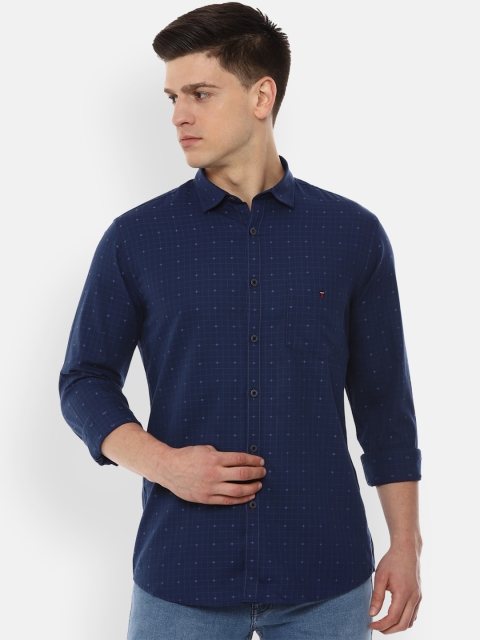 

Louis Philippe Sport Men Navy Blue Slim Fit Printed Pure Cotton Casual Shirt