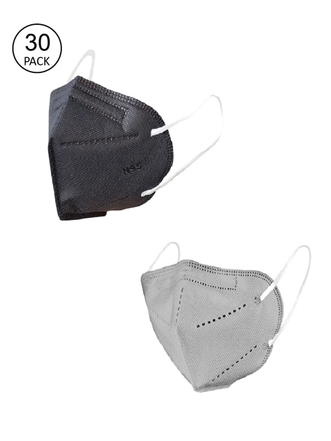 

OOMPH Unisex Pack of 30 Black & Grey 5 Ply Reusable Outdoor KN95 / N95 Masks