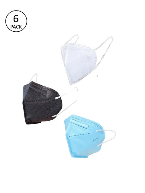 

OOMPH Unisex Pack of 6 Black & Blue 5 Ply Reusable Outdoor KN95 / N95 Masks