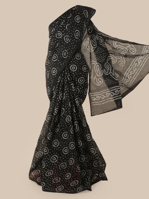 

Pothys Black & White Cotton Blend Printed Saree