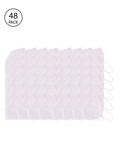 

ZAPATOZ Unisex Pack Of 48 White Solid 5-Ply Reusable N95 Masks