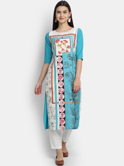 

Ethnic basket Women Multicoloured Floral Printed Crepe Kurta, Multi