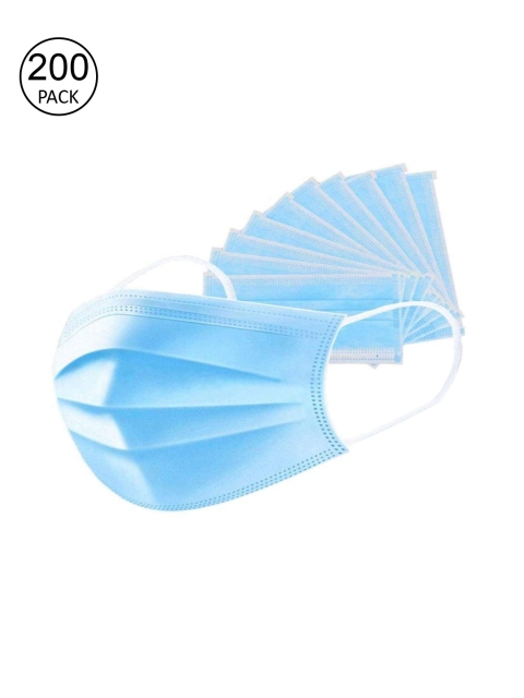

Status Unisex Pack Of 200 Blue Solid 3-Ply Surgical Face Masks