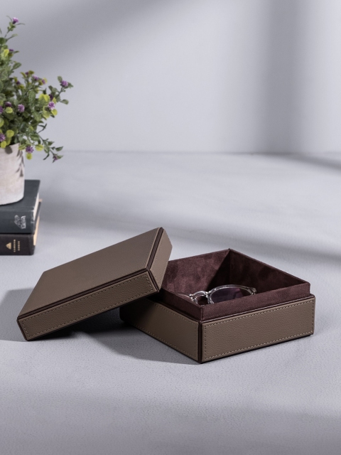

Pure Home and Living Brown Solid Square Jewellery Organiser