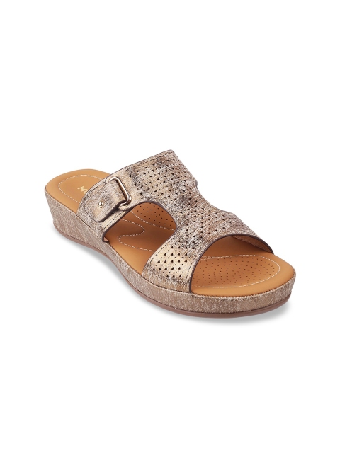 

Mochi Women Gold-Toned Textured Sandals
